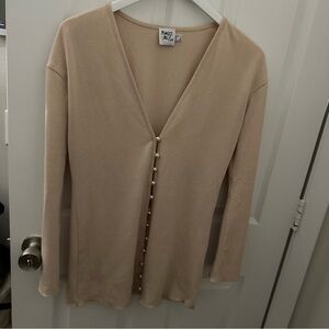 Beige Button Cardigan